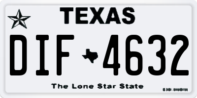 TX license plate DIF4632