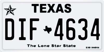 TX license plate DIF4634