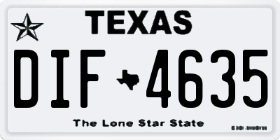 TX license plate DIF4635