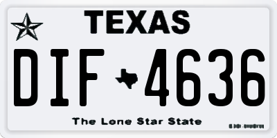 TX license plate DIF4636