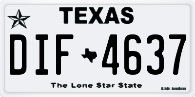 TX license plate DIF4637