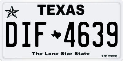 TX license plate DIF4639