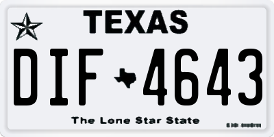 TX license plate DIF4643
