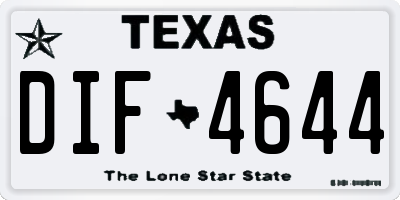 TX license plate DIF4644