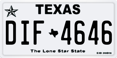 TX license plate DIF4646