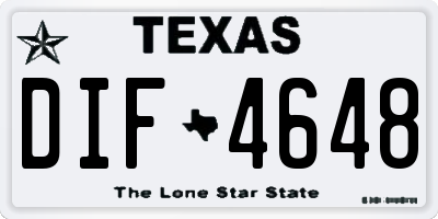 TX license plate DIF4648