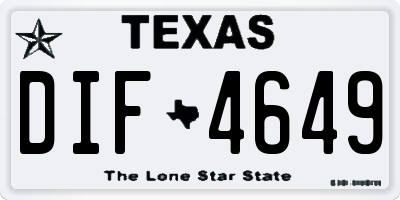 TX license plate DIF4649