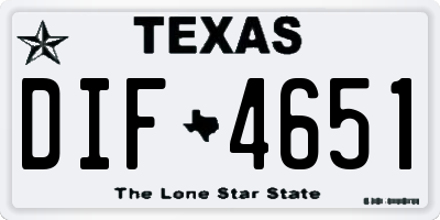 TX license plate DIF4651