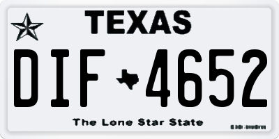 TX license plate DIF4652
