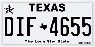 TX license plate DIF4655