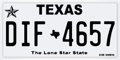 TX license plate DIF4657