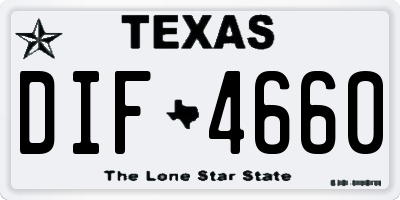 TX license plate DIF4660