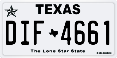 TX license plate DIF4661