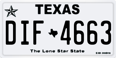 TX license plate DIF4663