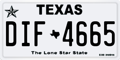 TX license plate DIF4665