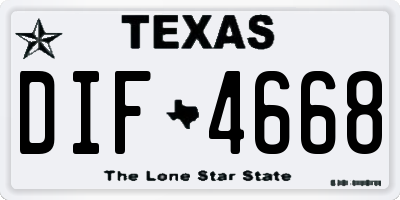 TX license plate DIF4668