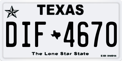 TX license plate DIF4670
