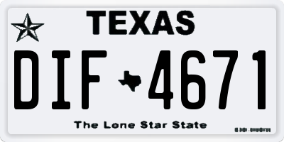 TX license plate DIF4671