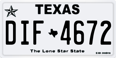 TX license plate DIF4672