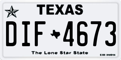 TX license plate DIF4673
