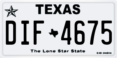 TX license plate DIF4675