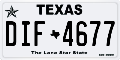 TX license plate DIF4677