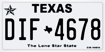 TX license plate DIF4678
