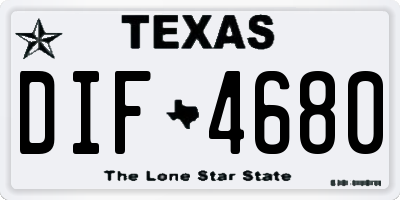 TX license plate DIF4680