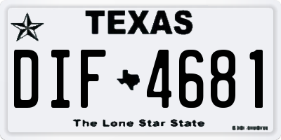 TX license plate DIF4681