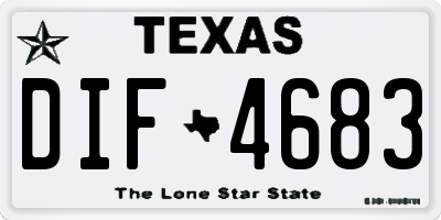 TX license plate DIF4683