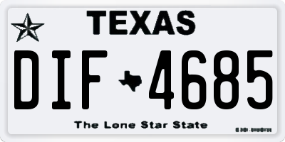 TX license plate DIF4685