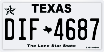 TX license plate DIF4687