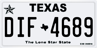 TX license plate DIF4689