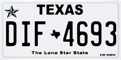 TX license plate DIF4693