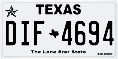 TX license plate DIF4694