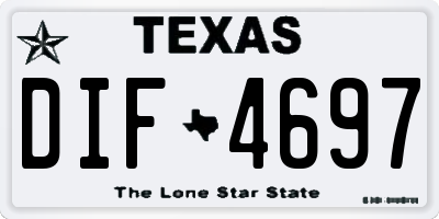TX license plate DIF4697