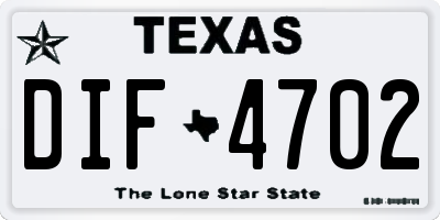 TX license plate DIF4702