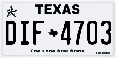 TX license plate DIF4703