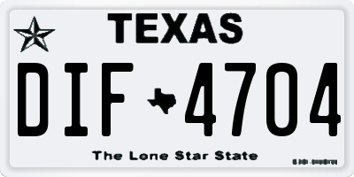 TX license plate DIF4704