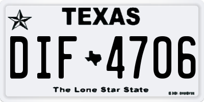 TX license plate DIF4706