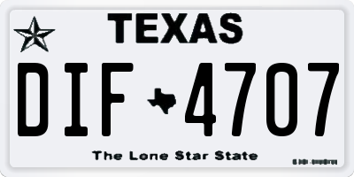 TX license plate DIF4707