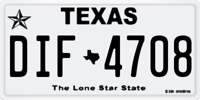TX license plate DIF4708