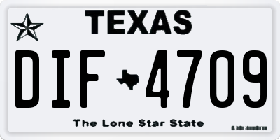 TX license plate DIF4709