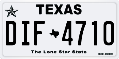 TX license plate DIF4710