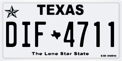 TX license plate DIF4711