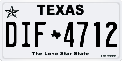 TX license plate DIF4712