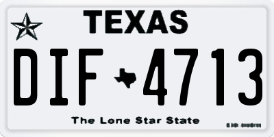 TX license plate DIF4713