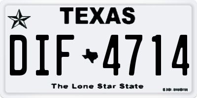 TX license plate DIF4714