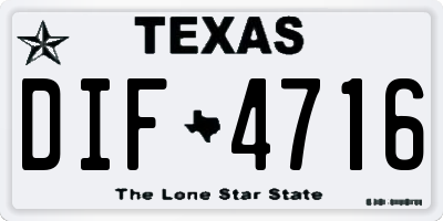 TX license plate DIF4716