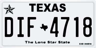 TX license plate DIF4718